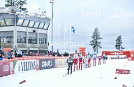 29.11.2015, Ruka, Finland (FIN): Dario Cologna (SUI), Alex Harvey (CAN), Alexander Legkov (RUS), Martin Johansson (SWE), Didrik Toenseth (NOR), (l-r)  - FIS world cup cross-country, 15km men, Ruka (FIN). www.nordicfocus.com. © Felgenhauer/NordicFocus. Every downloaded picture is fee-liable.
