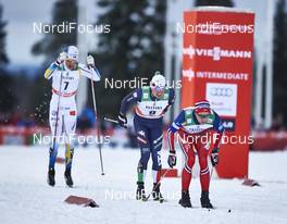 29.11.2015, Ruka, Finland (FIN): Martin Johansson (SWE), Francesco De Fabiani (ITA), Didrik Toenseth (NOR), (l-r)  - FIS world cup cross-country, 15km men, Ruka (FIN). www.nordicfocus.com. © Felgenhauer/NordicFocus. Every downloaded picture is fee-liable.