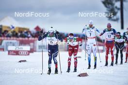 29.11.2015, Ruka, Finland (FIN): Francesco De Fabiani (ITA), Alex Harvey (CAN), Martin Johansson (SWE), Didrik Toenseth (NOR), (l-r)  - FIS world cup cross-country, 15km men, Ruka (FIN). www.nordicfocus.com. © Felgenhauer/NordicFocus. Every downloaded picture is fee-liable.