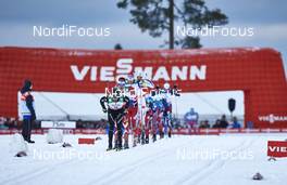 29.11.2015, Ruka, Finland (FIN): Dario Cologna (SUI), Alex Harvey (CAN), (l-r)  - FIS world cup cross-country, 15km men, Ruka (FIN). www.nordicfocus.com. © Felgenhauer/NordicFocus. Every downloaded picture is fee-liable.