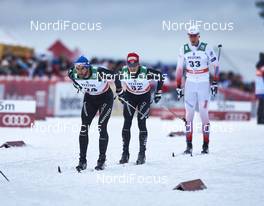 29.11.2015, Ruka, Finland (FIN): Curdin Perl (SUI), Jonas Baumann (SUI), Martin Jaks (CZE), (l-r)  - FIS world cup cross-country, 15km men, Ruka (FIN). www.nordicfocus.com. © Felgenhauer/NordicFocus. Every downloaded picture is fee-liable.