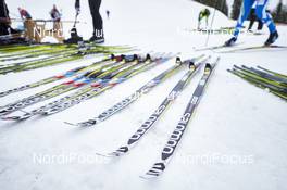 26.11.2015, Ruka, Finland (FIN): Salomon skis ready for test   - FIS world cup cross-country, training, Ruka (FIN). www.nordicfocus.com. © Felgenhauer/NordicFocus. Every downloaded picture is fee-liable.