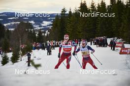 06.12.2015, Lillehammer, Norway (NOR): Martin Johnsrud Sundby (NOR), Simen  Andreas Sveen (NOR), (l-r)  - FIS world cup cross-country, 4x10km men, Lillehammer (NOR). www.nordicfocus.com. © Felgenhauer/NordicFocus. Every downloaded picture is fee-liable.