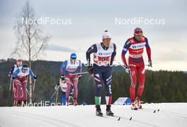 06.12.2015, Lillehammer, Norway (NOR): Federico Pellegrino (ITA), Niklas Dyrhaug (NOR), (l-r)  - FIS world cup cross-country, 4x10km men, Lillehammer (NOR). www.nordicfocus.com. © Felgenhauer/NordicFocus. Every downloaded picture is fee-liable.