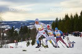 06.12.2015, Lillehammer, Norway (NOR): Martin Johansson (SWE), Noah Hoffman (USA), Alexander Legkov (RUS), (l-r)  - FIS world cup cross-country, 4x10km men, Lillehammer (NOR). www.nordicfocus.com. © Felgenhauer/NordicFocus. Every downloaded picture is fee-liable.
