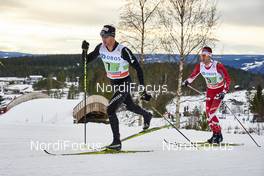 06.12.2015, Lillehammer, Norway (NOR): Dario Cologna (SUI), Alex Harvey (CAN), (l-r)  - FIS world cup cross-country, 4x10km men, Lillehammer (NOR). www.nordicfocus.com. © Felgenhauer/NordicFocus. Every downloaded picture is fee-liable.