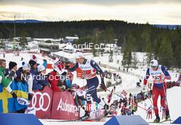 06.12.2015, Lillehammer, Norway (NOR): Federico Pellegrino (ITA), Emil Iversen (NOR), (l-r)  - FIS world cup cross-country, 4x10km men, Lillehammer (NOR). www.nordicfocus.com. © Felgenhauer/NordicFocus. Every downloaded picture is fee-liable.