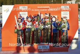 06.12.2015, Lillehammer, Norway (NOR): Team Norway, Norway and Norway (l-r) - FIS world cup cross-country, 4x10km men, Lillehammer (NOR). www.nordicfocus.com. © Felgenhauer/NordicFocus. Every downloaded picture is fee-liable.