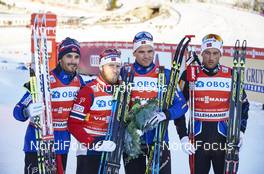 06.12.2015, Lillehammer, Norway (NOR): Hans Christer Holund (NOR), Martin Johnsrud Sundby (NOR), Niklas Dyrhaug (NOR), Petter Northug (NOR), (l-r)  - FIS world cup cross-country, 4x10km men, Lillehammer (NOR). www.nordicfocus.com. © Felgenhauer/NordicFocus. Every downloaded picture is fee-liable.