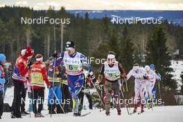 06.12.2015, Lillehammer, Norway (NOR): Maurice Manificat (FRA), Jonas Dobler (GER), Petr Knop (CZE), (l-r)  - FIS world cup cross-country, 4x10km men, Lillehammer (NOR). www.nordicfocus.com. © Felgenhauer/NordicFocus. Every downloaded picture is fee-liable.