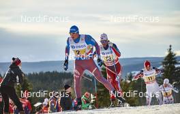 06.12.2015, Lillehammer, Norway (NOR): Alexander Legkov (RUS), Sjur Roethe (NOR), (l-r)  - FIS world cup cross-country, 4x10km men, Lillehammer (NOR). www.nordicfocus.com. © Felgenhauer/NordicFocus. Every downloaded picture is fee-liable.
