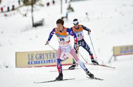 05.12.2015, Lillehammer, Norway (NOR): Andrew Musgrave (GBR), Giandomenico Salvadori (ITA), (l-r)  - FIS world cup cross-country, skiathlon men, Lillehammer (NOR). www.nordicfocus.com. © Felgenhauer/NordicFocus. Every downloaded picture is fee-liable.