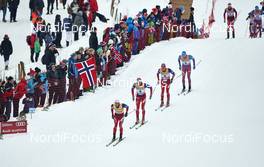 05.12.2015, Lillehammer, Norway (NOR): Martin Johnsrud Sundby (NOR), Niklas Dyrhaug (NOR), Didrik Toenseth (NOR), Alexander Legkov (RUS), (l-r)  - FIS world cup cross-country, skiathlon men, Lillehammer (NOR). www.nordicfocus.com. © Felgenhauer/NordicFocus. Every downloaded picture is fee-liable.