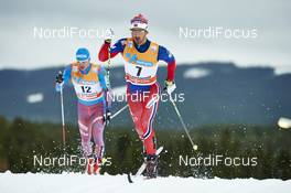 05.12.2015, Lillehammer, Norway (NOR): Maxim Vylegzhanin (RUS), Hans Christer Holund (NOR), (l-r)  - FIS world cup cross-country, skiathlon men, Lillehammer (NOR). www.nordicfocus.com. © Felgenhauer/NordicFocus. Every downloaded picture is fee-liable.