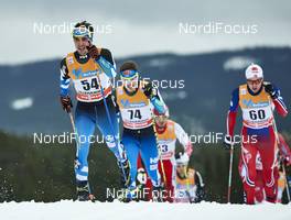05.12.2015, Lillehammer, Norway (NOR): Ristomatti Hakola (FIN), Ari Luusua (FIN), Hallvard Loefald (NOR), (l-r)  - FIS world cup cross-country, skiathlon men, Lillehammer (NOR). www.nordicfocus.com. © Felgenhauer/NordicFocus. Every downloaded picture is fee-liable.