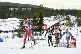 05.12.2015, Lillehammer, Norway (NOR): Petter Northug (NOR), Dario Cologna (SUI), Andreas Katz (GER), Andrey Larkov (RUS), (l-r)  - FIS world cup cross-country, skiathlon men, Lillehammer (NOR). www.nordicfocus.com. © Felgenhauer/NordicFocus. Every downloaded picture is fee-liable.