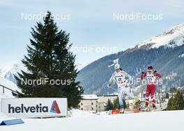12.12.2015, Davos, Switzerland (SUI): Anna Haag (SWE), Emily Nishikawa (CAN), (l-r)  - FIS world cup cross-country, 15km women, Davos (SUI). www.nordicfocus.com. © Felgenhauer/NordicFocus. Every downloaded picture is fee-liable.