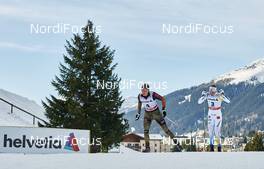 12.12.2015, Davos, Switzerland (SUI): Monique Siegel (GER), Linn Soemskar (SWE), (l-r),   - FIS world cup cross-country, 15km women, Davos (SUI). www.nordicfocus.com. © Felgenhauer/NordicFocus. Every downloaded picture is fee-liable.