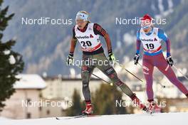 12.12.2015, Davos, Switzerland (SUI): Nicole Fessel (GER), Polina Kalsina (RUS), (l-r)  - FIS world cup cross-country, 15km women, Davos (SUI). www.nordicfocus.com. © Felgenhauer/NordicFocus. Every downloaded picture is fee-liable.