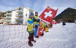 12.12.2015, Davos, Switzerland (SUI): small fans   - FIS world cup cross-country, 15km women, Davos (SUI). www.nordicfocus.com. © Felgenhauer/NordicFocus. Every downloaded picture is fee-liable.