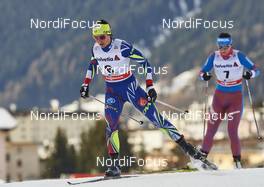 12.12.2015, Davos, Switzerland (SUI): Anouk Faivre Picon (FRA), Natalia Nepryaeva (RUS), (l-r)  - FIS world cup cross-country, 15km women, Davos (SUI). www.nordicfocus.com. © Felgenhauer/NordicFocus. Every downloaded picture is fee-liable.