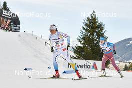12.12.2015, Davos, Switzerland (SUI): Charlotte Kalla (SWE), Elena Soboleva (RUS), (l-r)  - FIS world cup cross-country, 15km women, Davos (SUI). www.nordicfocus.com. © Felgenhauer/NordicFocus. Every downloaded picture is fee-liable.