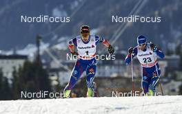 12.12.2015, Davos, Switzerland (SUI): Adrien Backscheider (FRA), Jean Marc Gaillard (FRA), (l-r)  - FIS world cup cross-country, 30km men, Davos (SUI). www.nordicfocus.com. © Felgenhauer/NordicFocus. Every downloaded picture is fee-liable.