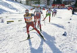 12.12.2015, Davos, Switzerland (SUI): Martin Johnsrud Sundby (NOR), Petter Northug (NOR), (l-r)  - FIS world cup cross-country, 30km men, Davos (SUI). www.nordicfocus.com. © Felgenhauer/NordicFocus. Every downloaded picture is fee-liable.