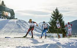 12.12.2015, Davos, Switzerland (SUI): Bernhard Tritscher (AUT), Ville Nousiainen (FIN), Florian Notz (GER), Jan Antolec (POL), (l-r)  - FIS world cup cross-country, 30km men, Davos (SUI). www.nordicfocus.com. © Felgenhauer/NordicFocus. Every downloaded picture is fee-liable.