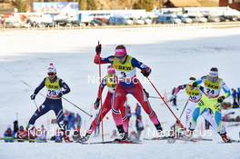 13.12.2015, Davos, Switzerland (SUI): Gaia Vuerich (ITA), Astrid Uhrenholdt Jacobsen (NOR), Sadie Bjornsen (USA), Nika Razinger (SLO), (l-r)  - FIS world cup cross-country, individual sprint, Davos (SUI). www.nordicfocus.com. © Felgenhauer/NordicFocus. Every downloaded picture is fee-liable.