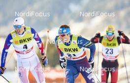 13.12.2015, Davos, Switzerland (SUI): Andrew Young (GBR), Andrew Newell (USA), Dominik Baldauf (AUT), (l-r)  - FIS world cup cross-country, individual sprint, Davos (SUI). www.nordicfocus.com. © Felgenhauer/NordicFocus. Every downloaded picture is fee-liable.