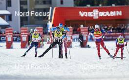 13.12.2015, Davos, Switzerland (SUI): Federico Pellegrino (ITA), Roman Schaad (SUI), Sondre Turvoll Fossli (NOR), (l-r)  - FIS world cup cross-country, individual sprint, Davos (SUI). www.nordicfocus.com. © Felgenhauer/NordicFocus. Every downloaded picture is fee-liable.