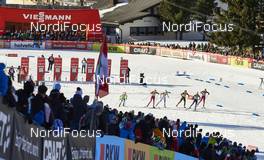 13.12.2015, Davos, Switzerland (SUI): Nika Razinger (SLO), Kathrine Rolsted Harsem (NOR), Sadie Bjornsen (USA), Lucia Anger (GER), Gaia Vuerich (ITA), Astrid Uhrenholdt Jacobsen (NOR), (l-r)  - FIS world cup cross-country, individual sprint, Davos (SUI). www.nordicfocus.com. © Felgenhauer/NordicFocus. Every downloaded picture is fee-liable.