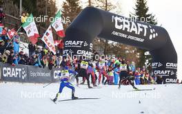13.12.2015, Davos, Switzerland (SUI): Baptiste Gros (FRA), Jovian Hediger (SUI), Eirik Brandsdal (NOR), Gianluca Cologna (SUI), (l-r)  - FIS world cup cross-country, individual sprint, Davos (SUI). www.nordicfocus.com. © Felgenhauer/NordicFocus. Every downloaded picture is fee-liable.