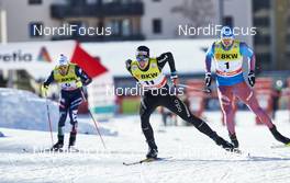 13.12.2015, Davos, Switzerland (SUI): Federico Pellegrino (ITA), Roman Schaad (SUI), Sergey Ustiugov (RUS), (l-r)  - FIS world cup cross-country, individual sprint, Davos (SUI). www.nordicfocus.com. © Felgenhauer/NordicFocus. Every downloaded picture is fee-liable.