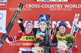 13.12.2015, Davos, Switzerland (SUI): Maiken Caspersen Falla (NOR), Stina Nilsson (SWE), Ingvild Flugstad Oestberg (NOR), (l-r) - FIS world cup cross-country, individual sprint, Davos (SUI). www.nordicfocus.com. © Felgenhauer/NordicFocus. Every downloaded picture is fee-liable.
