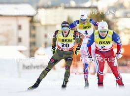 13.12.2015, Davos, Switzerland (SUI): Sebastian Eisenlauer (GER), Andrew Young (GBR), Haavard Solaas Taugboel (NOR), (l-r)  - FIS world cup cross-country, individual sprint, Davos (SUI). www.nordicfocus.com. © Felgenhauer/NordicFocus. Every downloaded picture is fee-liable.