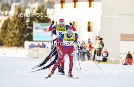 13.12.2015, Davos, Switzerland (SUI): Paal Golberg (NOR), Eirik Brandsdal (NOR), (l-r)  - FIS world cup cross-country, individual sprint, Davos (SUI). www.nordicfocus.com. © Felgenhauer/NordicFocus. Every downloaded picture is fee-liable.