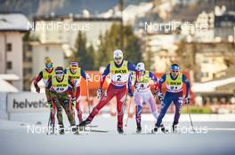 13.12.2015, Davos, Switzerland (SUI): Sebastian Eisenlauer (GER), Haavard Solaas Taugboel (NOR), Andrew Young (GBR), Andrew Newell (USA), (l-r)  - FIS world cup cross-country, individual sprint, Davos (SUI). www.nordicfocus.com. © Felgenhauer/NordicFocus. Every downloaded picture is fee-liable.