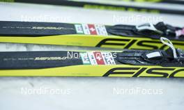 13.12.2015, Davos, Switzerland (SUI): Dario Cologna's (SUI) Fischer skis   - FIS world cup cross-country, training, Davos (SUI). www.nordicfocus.com. © Felgenhauer/NordicFocus. Every downloaded picture is fee-liable.