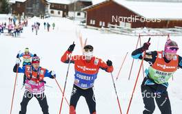 11.12.2015, Davos, Switzerland (SUI): Simon Caprini (FRA) training with Astrid Uhrenholdt Jacobsen (NOR)   - FIS world cup cross-country, training, Davos (SUI). www.nordicfocus.com. © Felgenhauer/NordicFocus. Every downloaded picture is fee-liable.