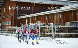 13.12.2015, Davos, Switzerland (SUI): French service men and cows   - FIS world cup cross-country, training, Davos (SUI). www.nordicfocus.com. © Felgenhauer/NordicFocus. Every downloaded picture is fee-liable.