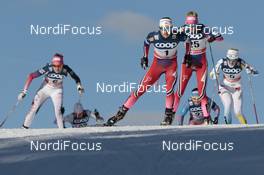 19.12.2015, Toblach, Italy (ITA): Ingvild Flugstad Oestberg (NOR), Kathrine Rolsted Harsem (NOR), (l-r)  - FIS world cup cross-country, individual sprint, Toblach (ITA). www.nordicfocus.com. © Modica/NordicFocus. Every downloaded picture is fee-liable.