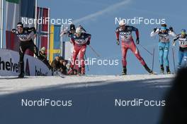19.12.2015, Toblach, Italy (ITA): Roman Schaad (SUI), Petter Jr. Northug (NOR), Maciej Starega (POL), Matias Strandvall (FIN), (l-r)  - FIS world cup cross-country, individual sprint, Toblach (ITA). www.nordicfocus.com. © Modica/NordicFocus. Every downloaded picture is fee-liable.