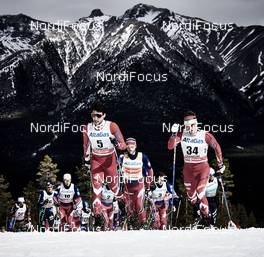 09.03.2016, Canmore, Canada (CAN): Alex Harvey (CAN), Martin Johnsrud Sundby (NOR), Ivan Babikov (CAN), (l-r)  - FIS world cup cross-country, skiathlon men, Canmore (CAN). www.nordicfocus.com. © Felgenhauer/NordicFocus. Every downloaded picture is fee-liable.
