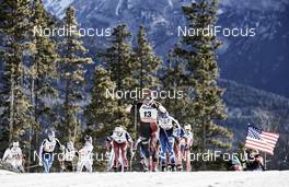 09.03.2016, Canmore, Canada (CAN): Maiken Caspersen Falla (NOR), Justyna Kowalczyk (POL), Kerttu Niskanen (FIN), (l-r)  - FIS world cup cross-country, skiathlon women, Canmore (CAN). www.nordicfocus.com. © Felgenhauer/NordicFocus. Every downloaded picture is fee-liable.