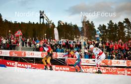 20.02.2015, Falun, Sweden (SWE): Eric Frenzel (GER), Yoshito Watabe (JPN), Haavard Klemetsen (NOR), (l-r)  - FIS nordic world ski championships, nordic combined, individual gundersen HS100/10km, Falun (SWE). www.nordicfocus.com. © NordicFocus. Every downloaded picture is fee-liable.