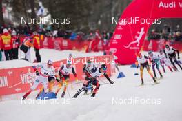 26.02.2015, Falun, Sweden (SWE): Bryan Fletcher (USA), Magnus Hovdal Moan (NOR), Tino Edelmann (GER), (l-r)  - FIS nordic world ski championships, nordic combined, individual gundersen HS134/10km, Falun (SWE). www.nordicfocus.com. © NordicFocus. Every downloaded picture is fee-liable.