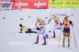28.02.2015, Falun, Sweden (SWE): Magnus Moan (NOR), Haavard Klemetsen (NOR), Eric Frenzel (GER) - FIS nordic world ski championships, nordic combined, team sprint HS134/2x7.5km, Falun (SWE). www.nordicfocus.com. © NordicFocus. Every downloaded picture is fee-liable.