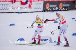 28.02.2015, Falun, Sweden (SWE): Haavard Klemetsen (NOR), Magnus Moan (NOR) - FIS nordic world ski championships, nordic combined, team sprint HS134/2x7.5km, Falun (SWE). www.nordicfocus.com. © NordicFocus. Every downloaded picture is fee-liable.